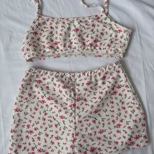 Floral Crop Top and Shorts Set